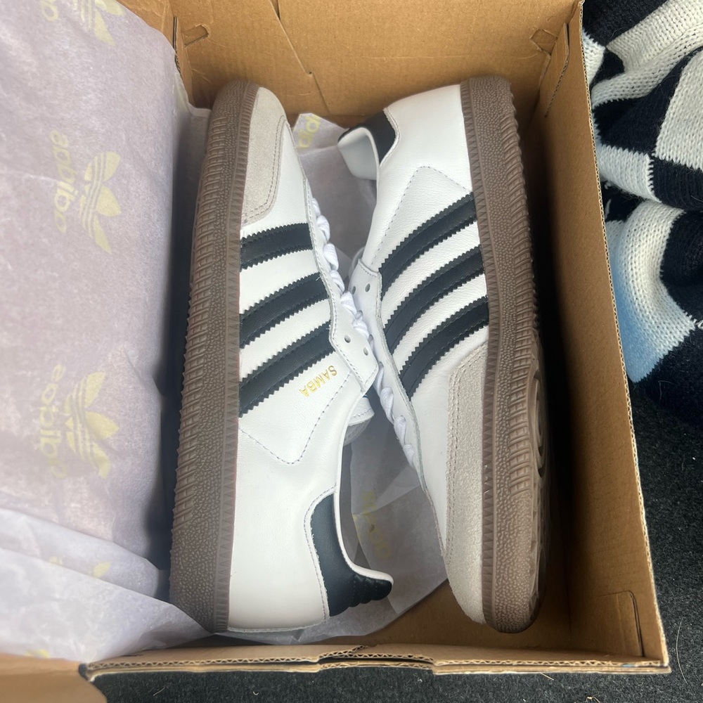 Adidas Samba White and Black Sneakers